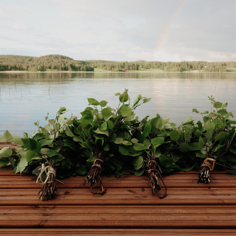 Bó lá bạch dương tươi